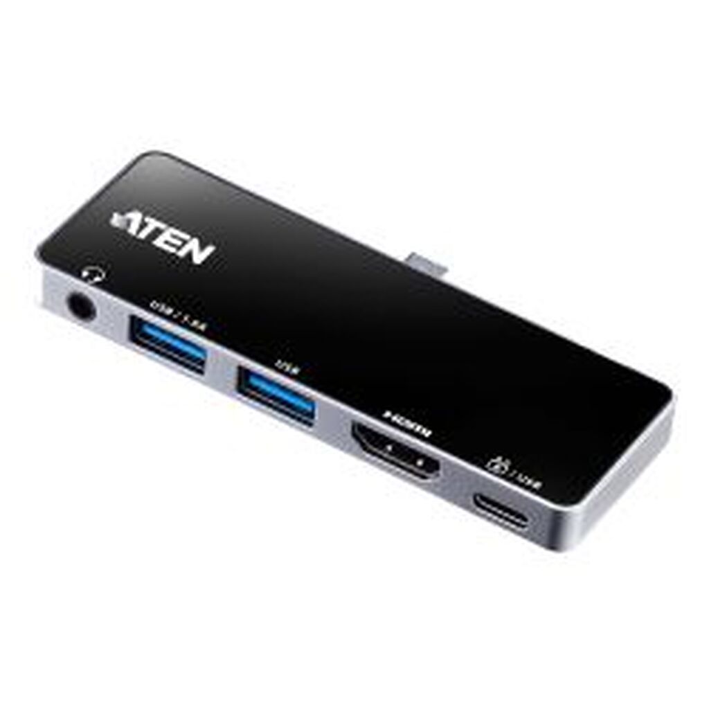Aten Uh3238 Usb-c Travel Dock With Power Pass-through, Black