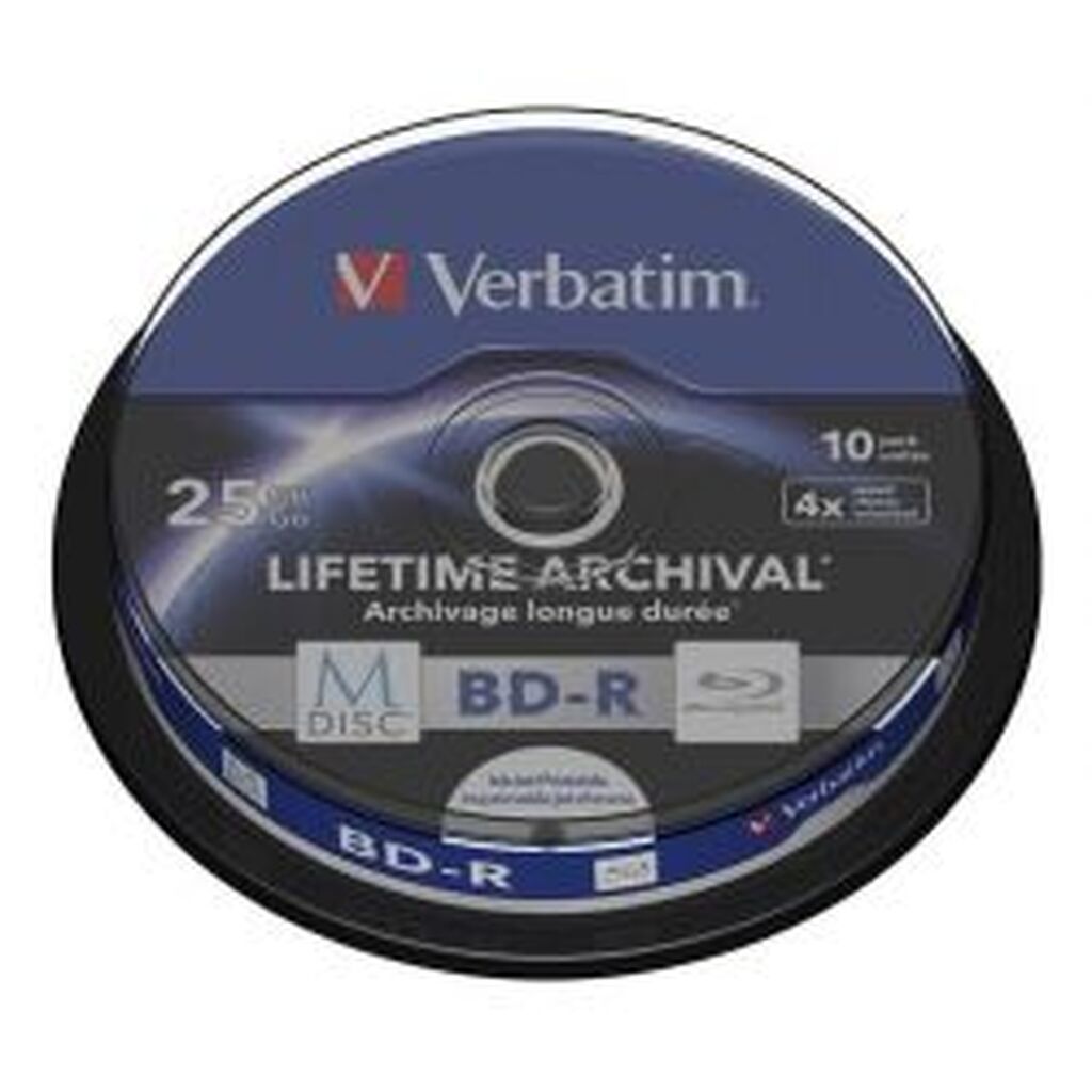 Verbatim M-disc Bd-r 4x 25gb/200min Spindle 10paxk, Spindle