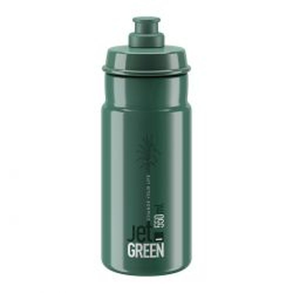 Elite Bottle Jet Green Dark Gr White Logo 550ml - Drikkeflaske