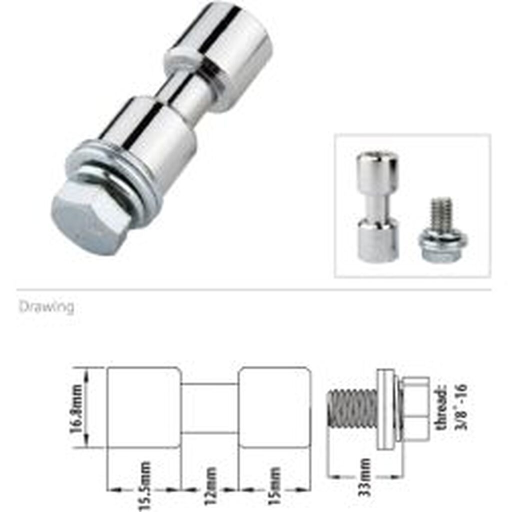 Kupo KS-013F 17mm Spigot, Chrome-Plated 3/8 Female Threaded