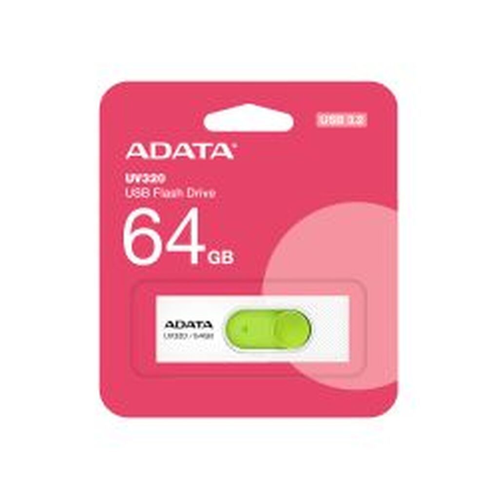 Adata Uv320 64gb Usb Type-a, Slide, White, Green