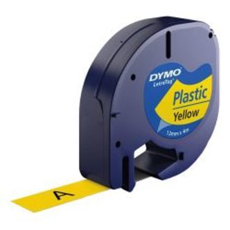 Dymo Letratag, Printer Tape, 12 Mm Width, 4m, Black On Yellow