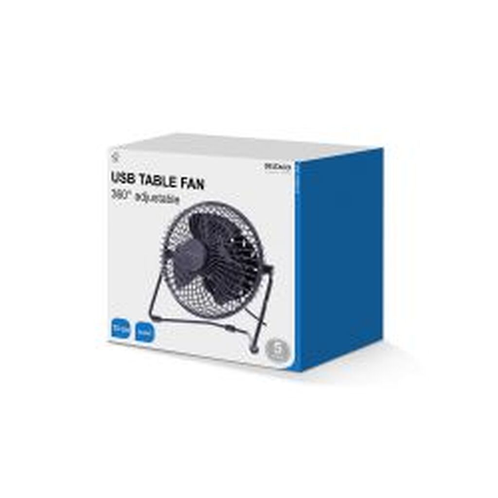 Deltaco Usb Fan, 13cm, Table Model, 1x Usb Type A Ma, Black