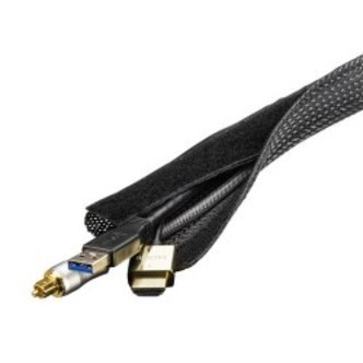 Deltaco Ldr19 Cable Sorting Sock In Nylon Velcro 5m Black - Kabelkanal