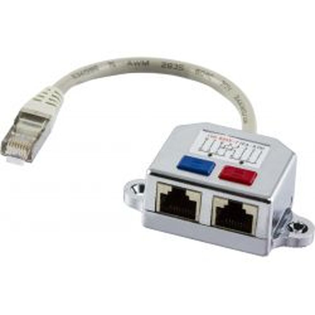 Deltaco Y Cable For Network, 1xrj45 Ma To 2xrj45 Fe, Ftp Cat5