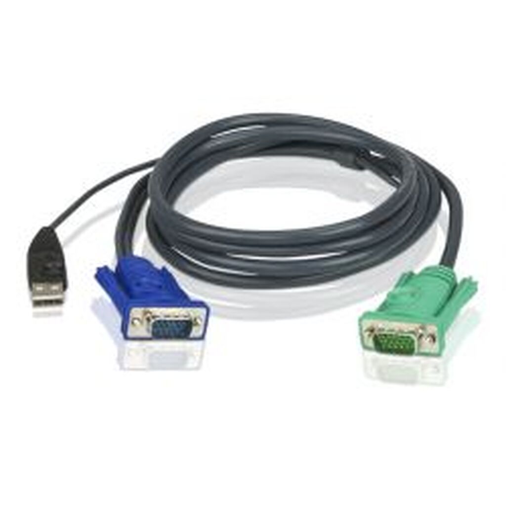 Aten Kvm Cable, Sphd15 Ma To Hd15 Ma & Usb Type A Ma, 3m