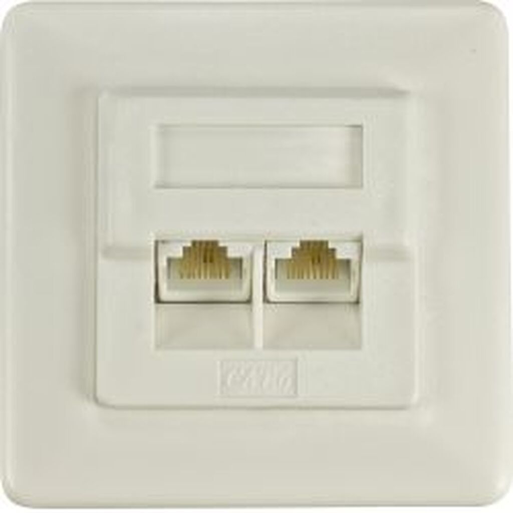Deltaco Socket-outlet 2xrj-45, Krone Terminal, Utp, Cat6, White