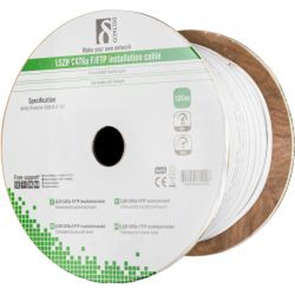 Deltaco F/ftp Cat6a Installation Cable, Lszh, 100m Box, White