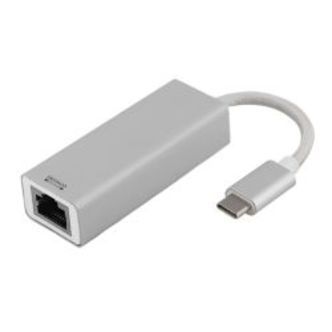 Deltaco Prime Usb-c Network Adaptor. Gigabit, Rj45, Alu., Silver - Adaptor