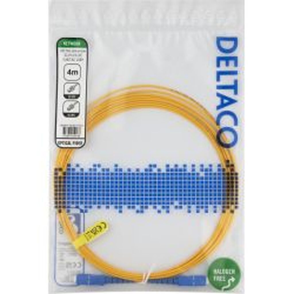 Deltaco Os2 Fiber Cable, Sc - Sc, Simplex, Upc/upc, 4,0m