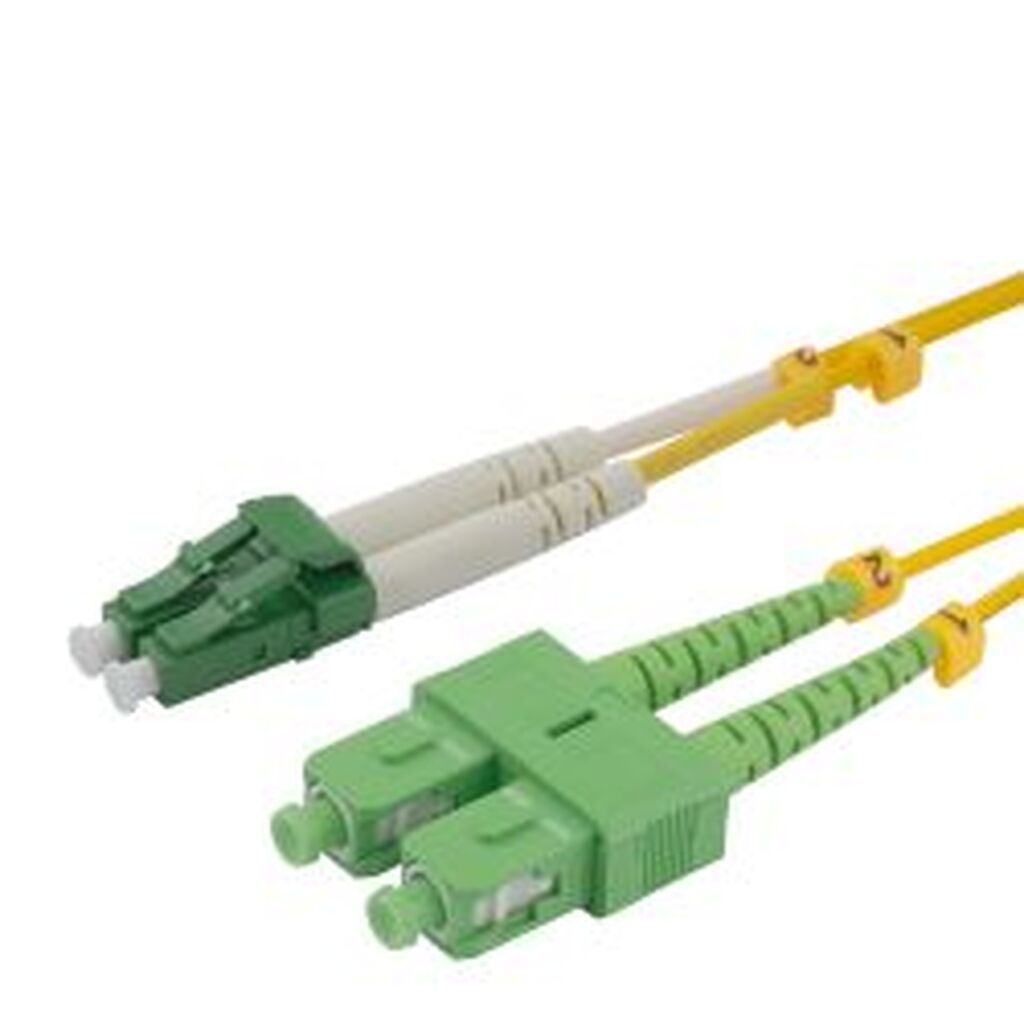 Deltaco Os2 Fiber Cable, Lc - Sc, Duplex, Apc/apc, 0,5m
