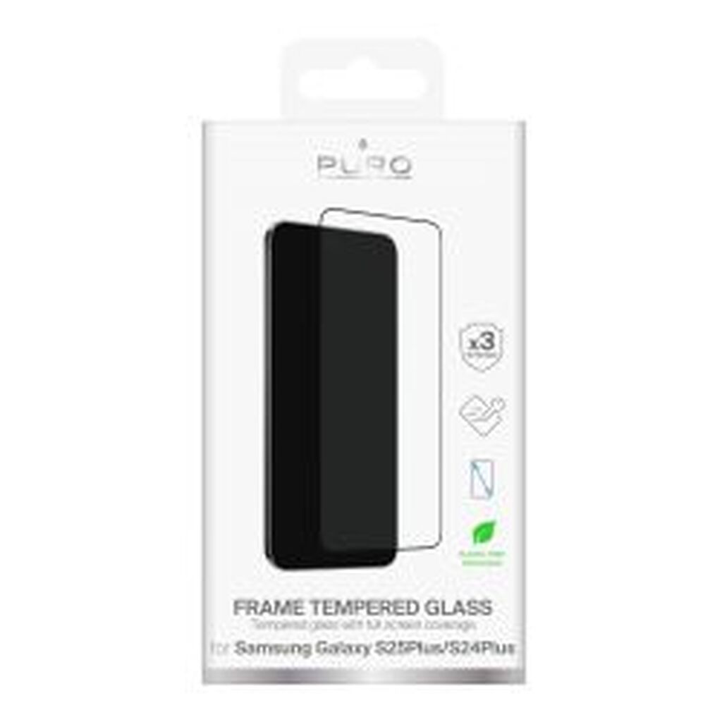 Puro Samsung Galaxy S24+/s25+ Frame Tempered Glass, Black