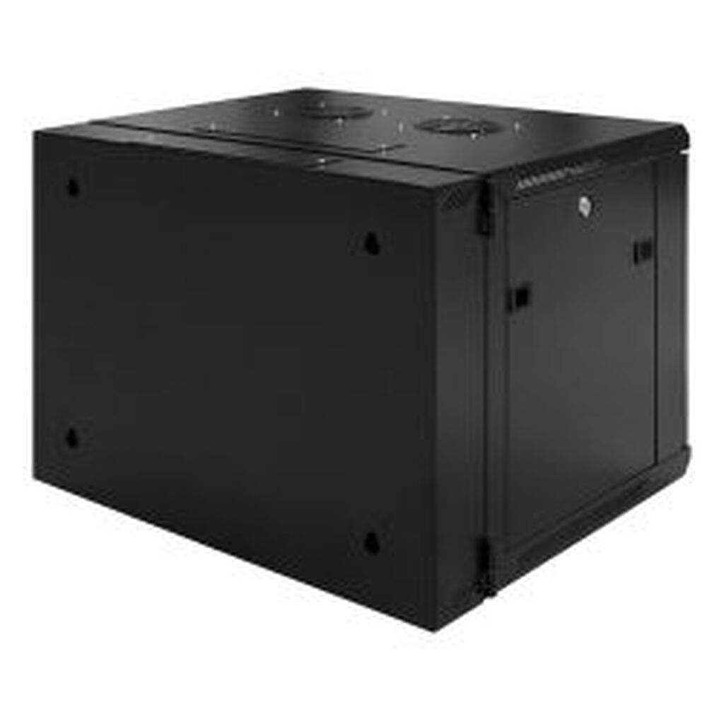 Toten 19 Wall Cabinet, 9u, 600 600, Glass Door, Black - Tilbehør til computer
