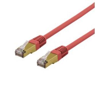 Deltaco S/ftp Cat6a Patch Cable, Delta Cert, Lszh, 2m, Red