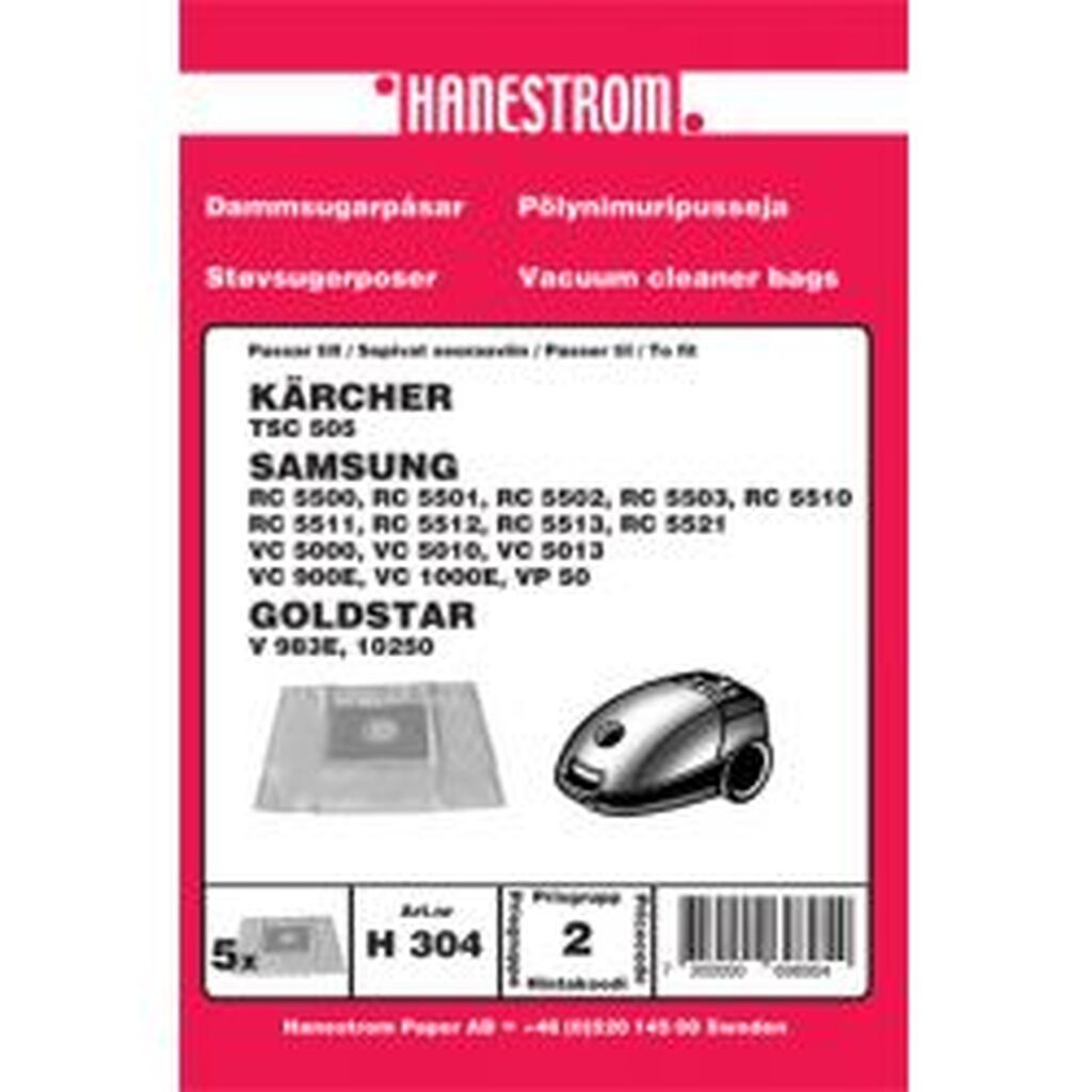 Hanestroem Dammsugarpåsar KÄrcher Tsc 505