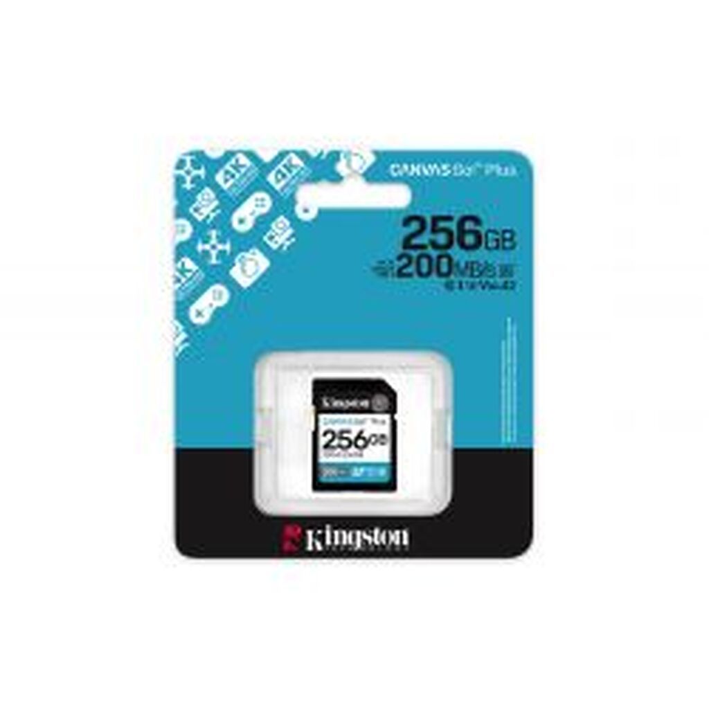 Kingston 256gb Sdxc Canvas Go Plus Gen4 200mb/s C10 Uhs-i U3 V30