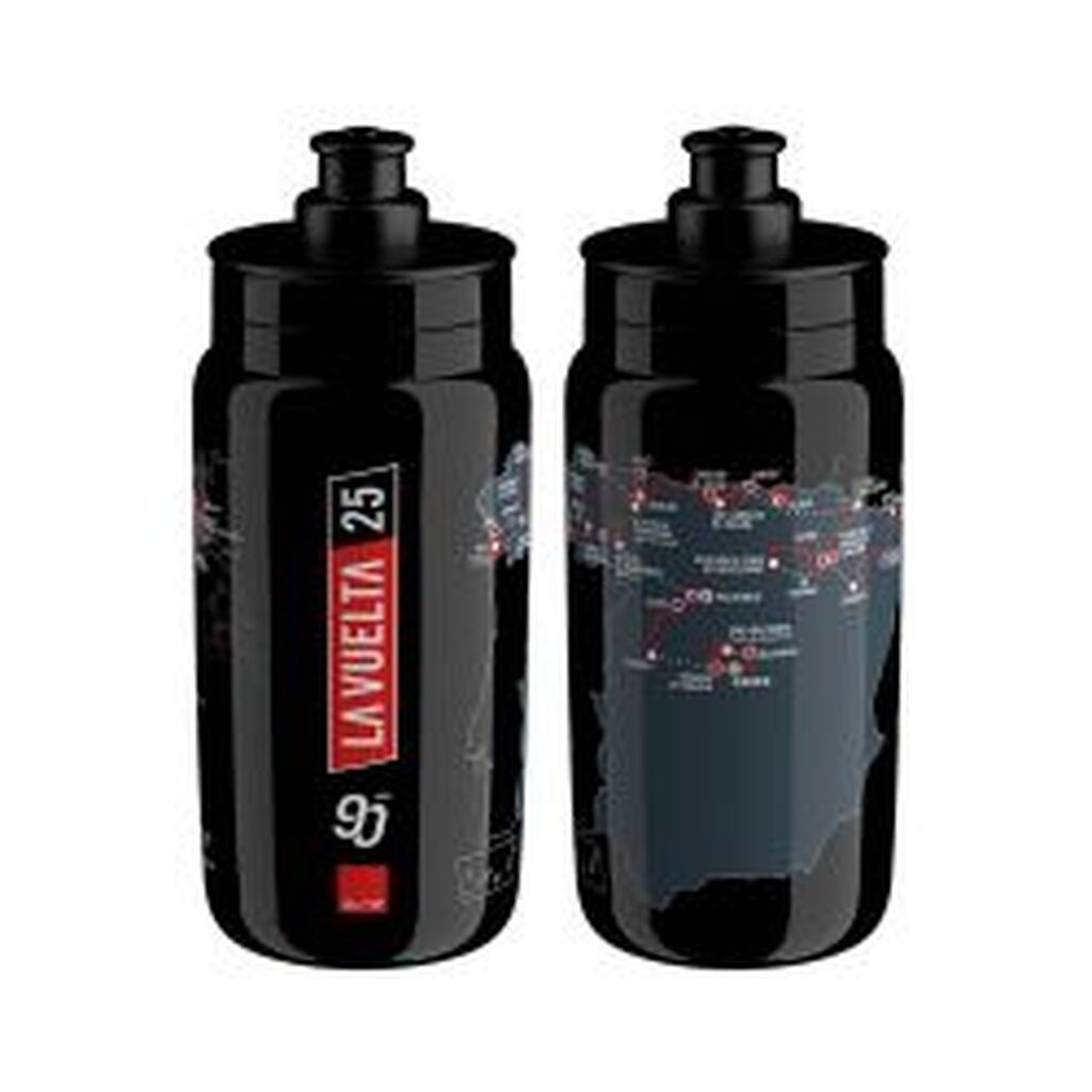 Elite Bottle Fly Teams 2025 Vuelta, Black Map 550ml - Drikkeflaske
