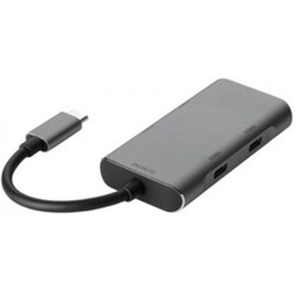 Deltaco-of Usb-c Hub, 2xusb-c Ports,2xusb-a Ports,10gb/s,grey - Usb hub