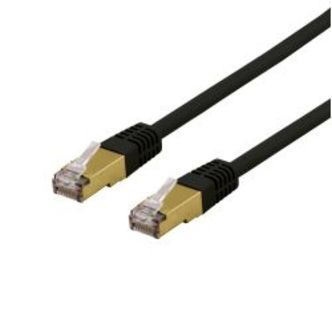 Deltaco S/ftp Cat6a Patch Cable, 0.3m, 500mhz, Delta-cert, Black