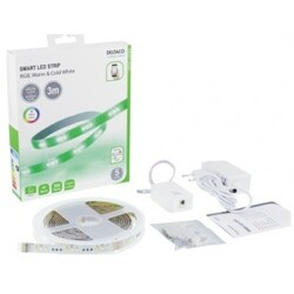 Deltaco-sm Led-strip, Rgb, 2700-6500k, 3m, 300lm/m - Lysbånd