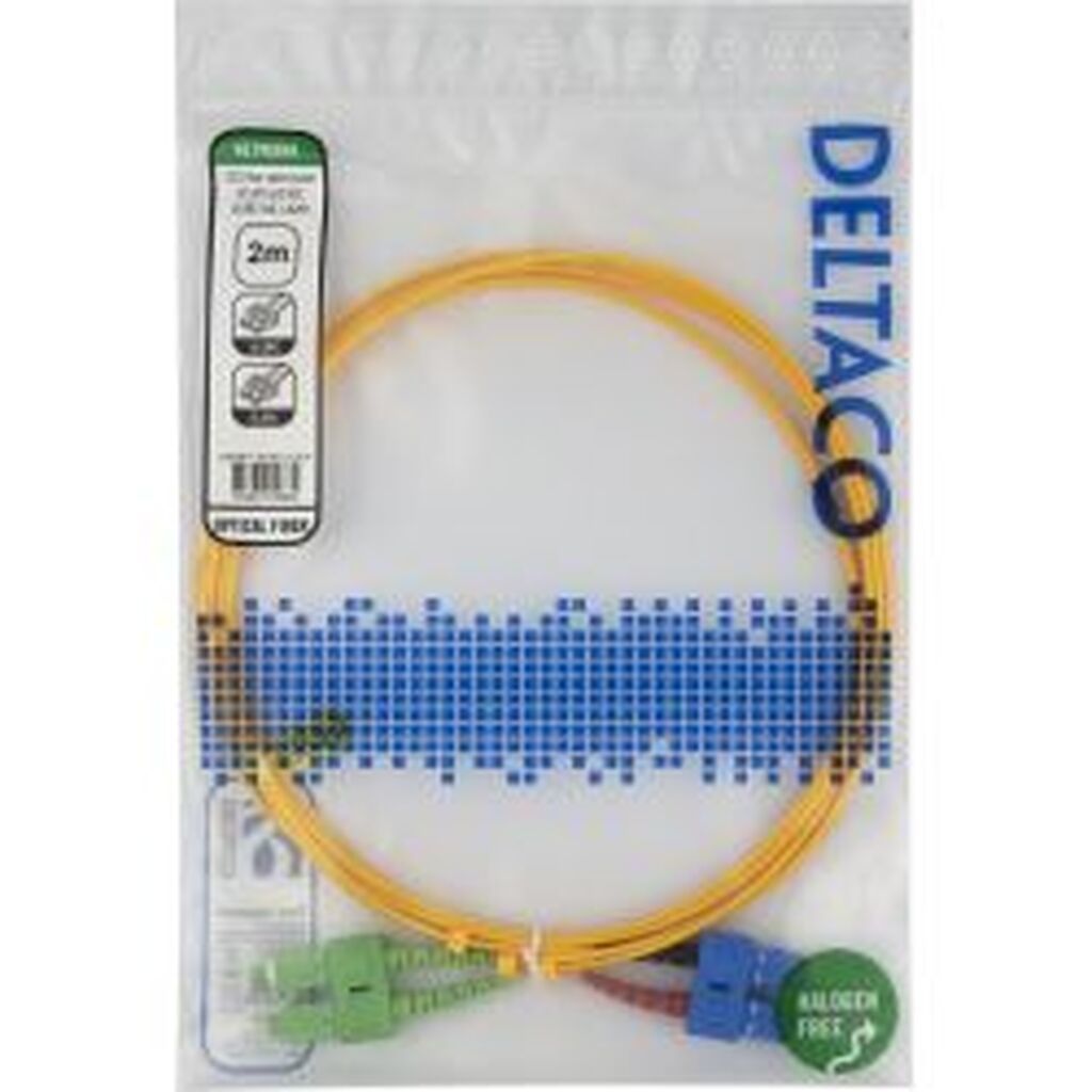 Deltaco Os2 Fiber Cable, Sc - Sc, Duplex, Upc/apc, 2,0m