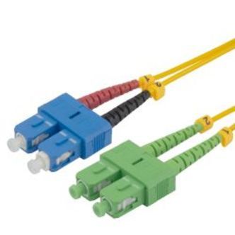 Deltaco Os2 Fiber Cable, Sc - Sc, Duplex, Upc/apc, 0,5m
