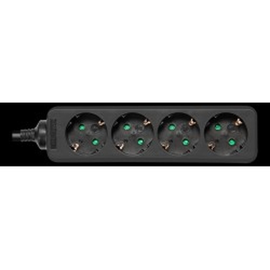 Deltaco Outlet 4xcee 7/3 1xcee 7/7 1,5m Black - Stikdåse