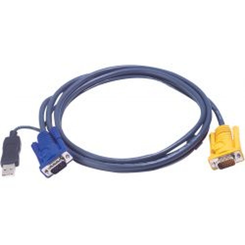 Aten Kvm Cable, Sphd15 Ma To Hd15 Ma & Usb Type A Ma, 3m