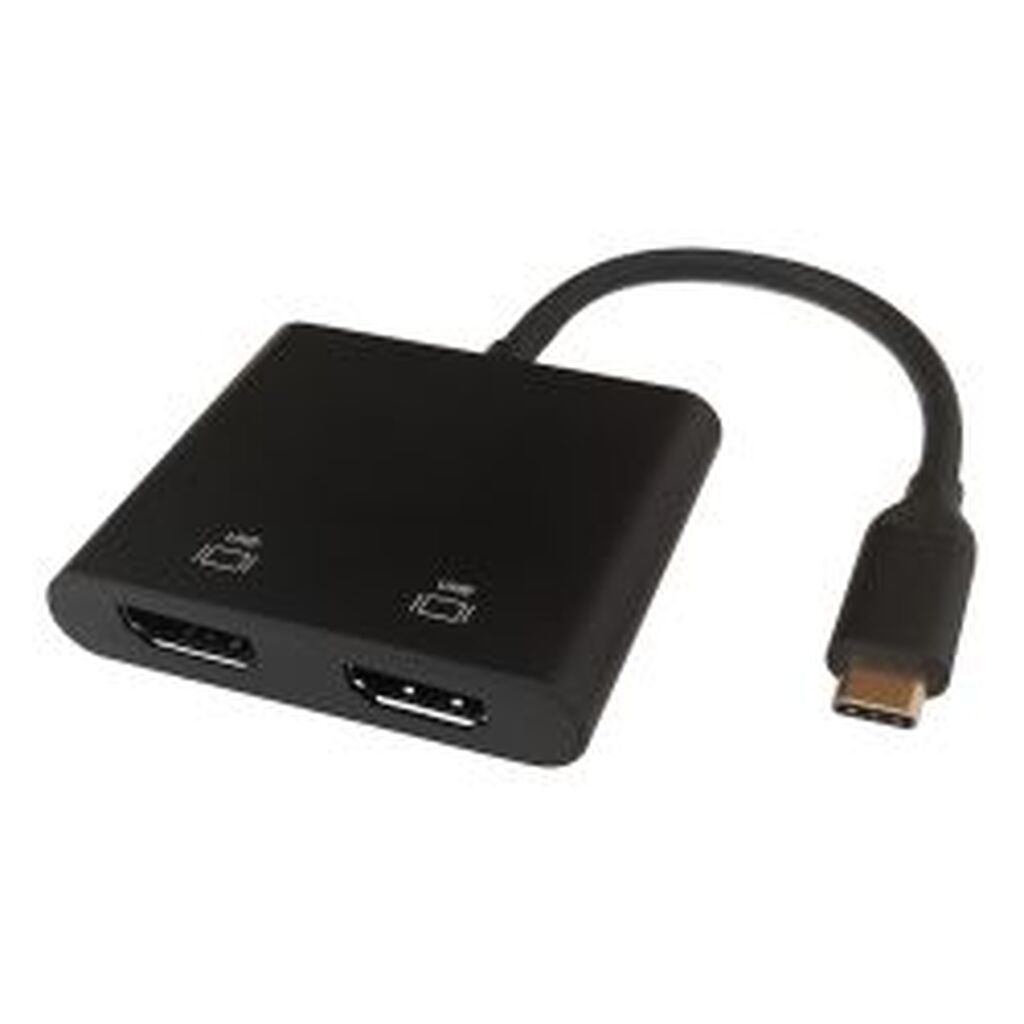 Deltaco Usb-c Mst Hub, 2x 4k/60hz, Hdmi X 2, Black, 0,1m - Diverse