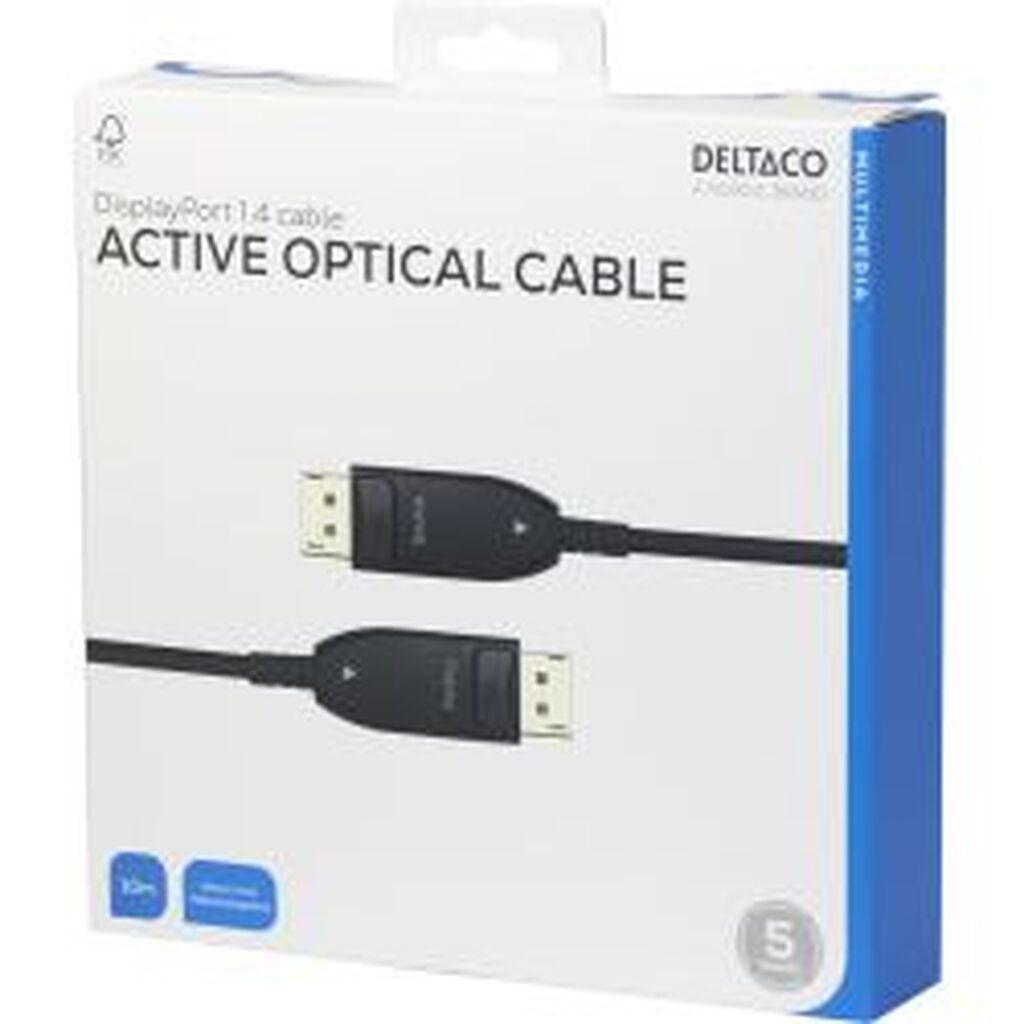 Deltaco Displayport 1.4 Cable, Aoc, 8k@30hz, 10m, Black