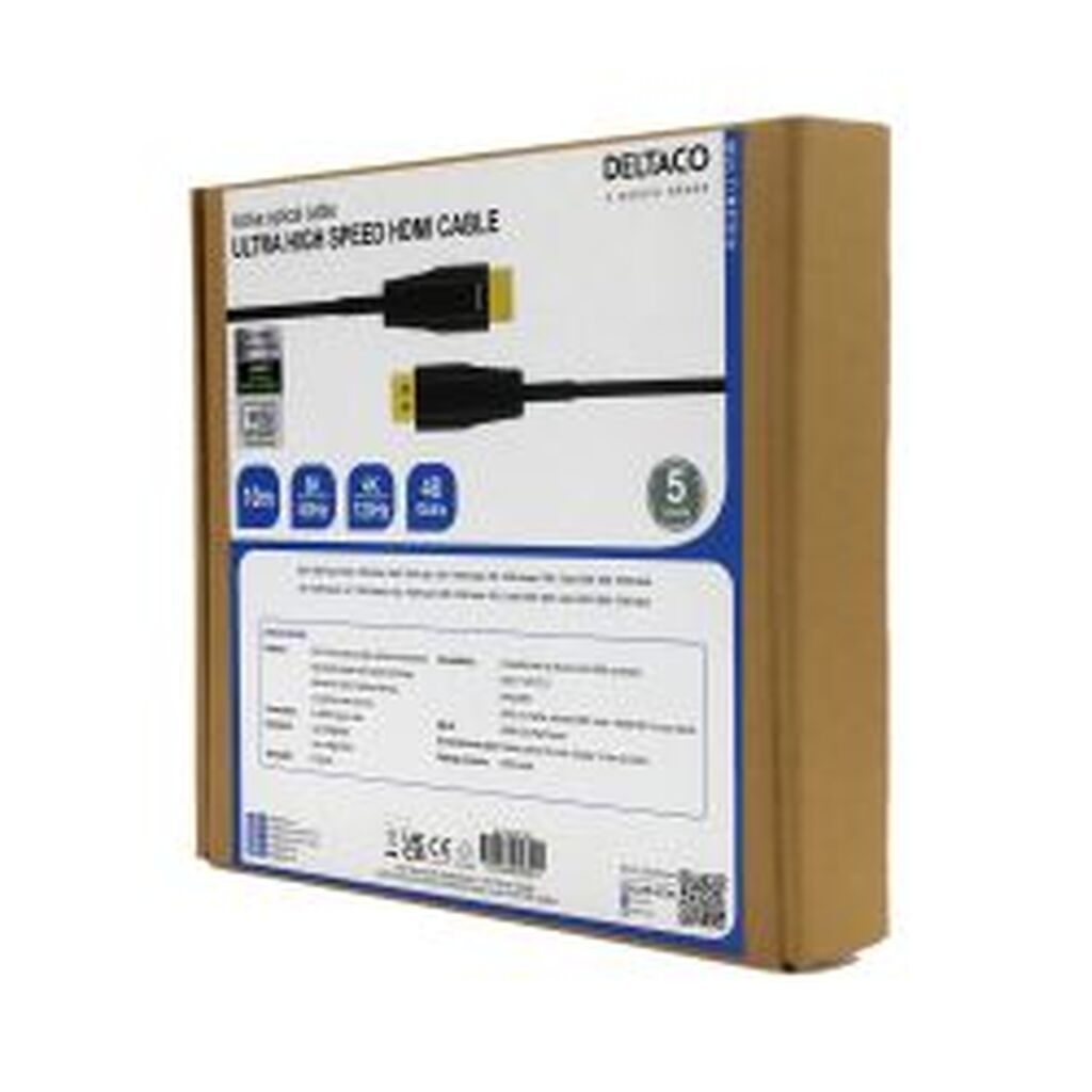 Deltaco Ultra High Speed Hdmi-cable, 48gbps, 10m, Black, Aoc