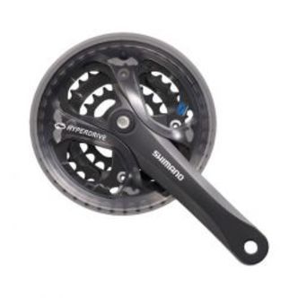 Shimano Kranksæt 7/8sp Trippel 175mm Sort, 48/38/28t 175mm, 8-sp - Kranksæt