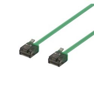 Deltaco U/utp Cat6a Patch Cable, Flat, 1m, 1mm Thick, Green