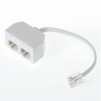 Qnect Modular Adapter 6p8c Han - 2x8p8c Hun, 0,1m, Hvid