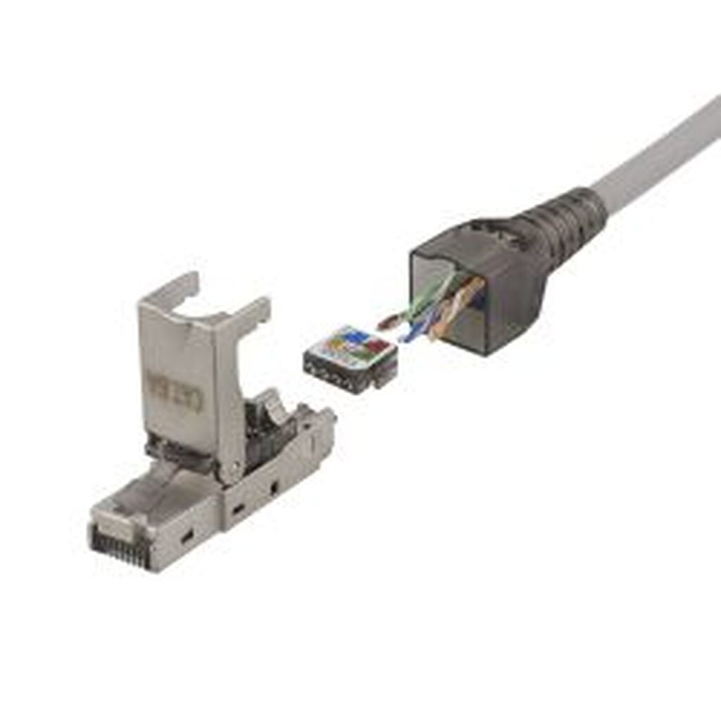 Deltaco Rj45 Plug Cat6a, Shielded, Tool-less, Metal