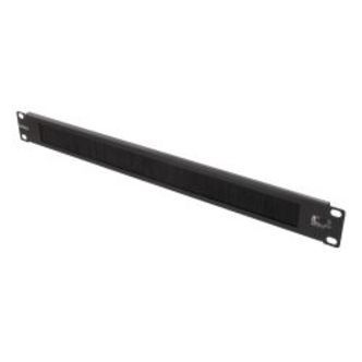 Deltaco 19 Cable Management With Brush, Metal/nylon, 1u, Black