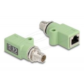 Delock M12 X-code 8m To Rj45 Cat.5e Str Green W/ Mount Hole