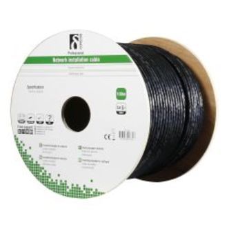 Deltaco S/ftp Cat6a Installation Cable, For Outdoor Use, 100m, Black