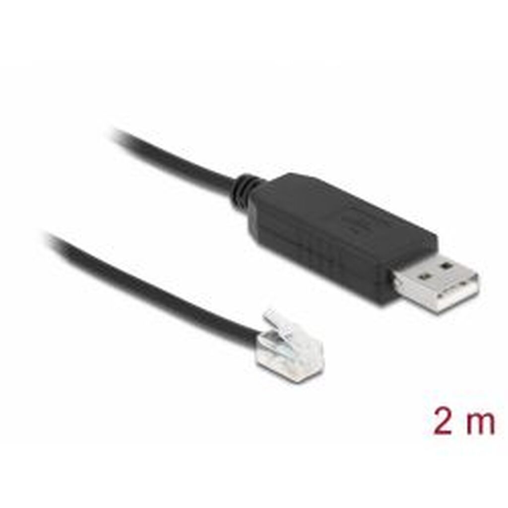 Delock Adapter Cable Usb Type-a To Serial Rs-232 Rj10 With Esd 2 M