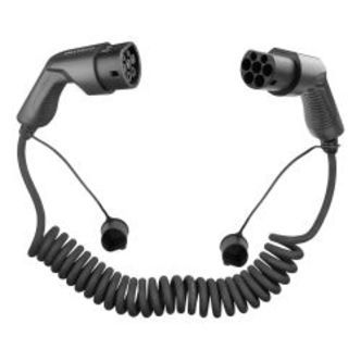 Deltaco E-charge, Cable Type 2 - Type 2, 3 Phase, 16a, Spiral, 3m/5m - Ledning