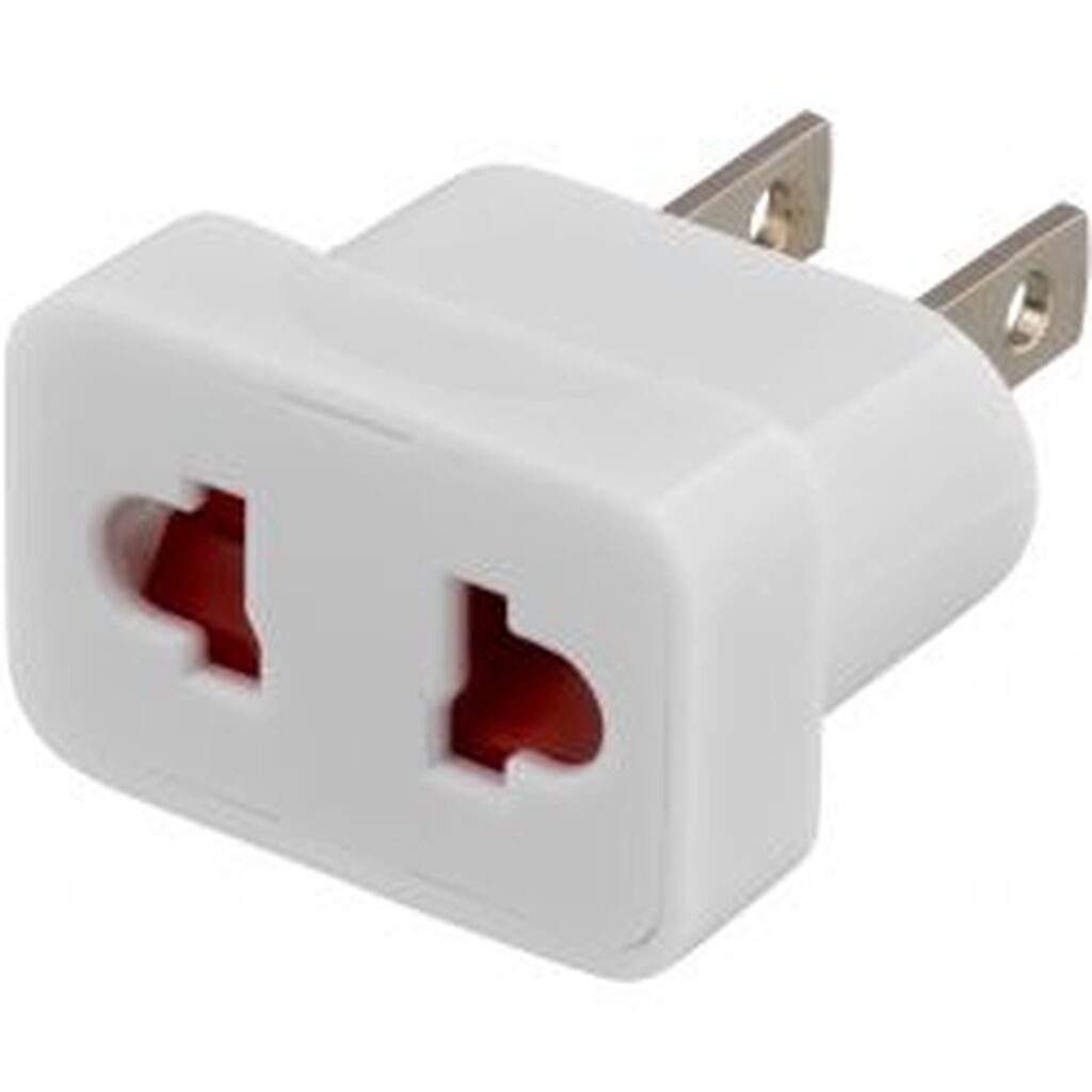 Deltaco Travel Adapter, Eu To Us, Unearthed, 110-250v, 10a, White