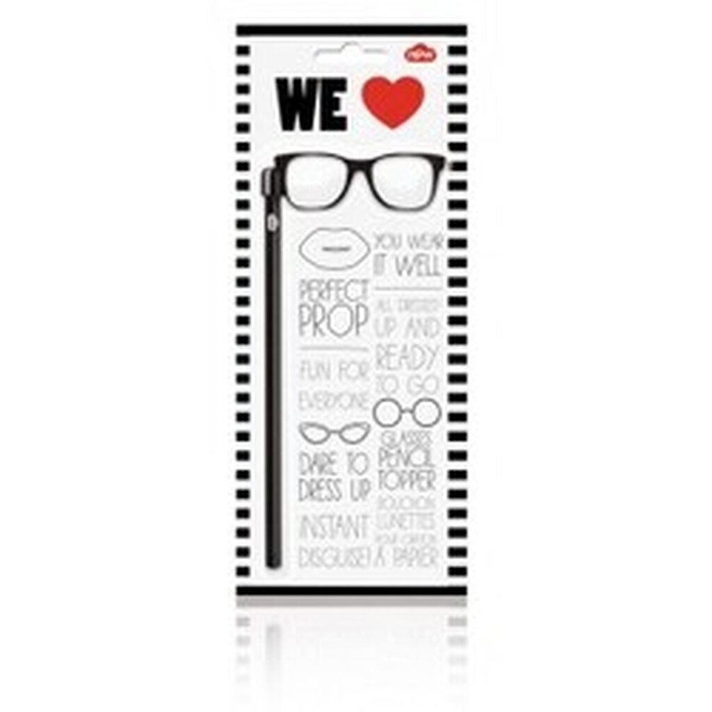 Pencil Topper Black Glasses