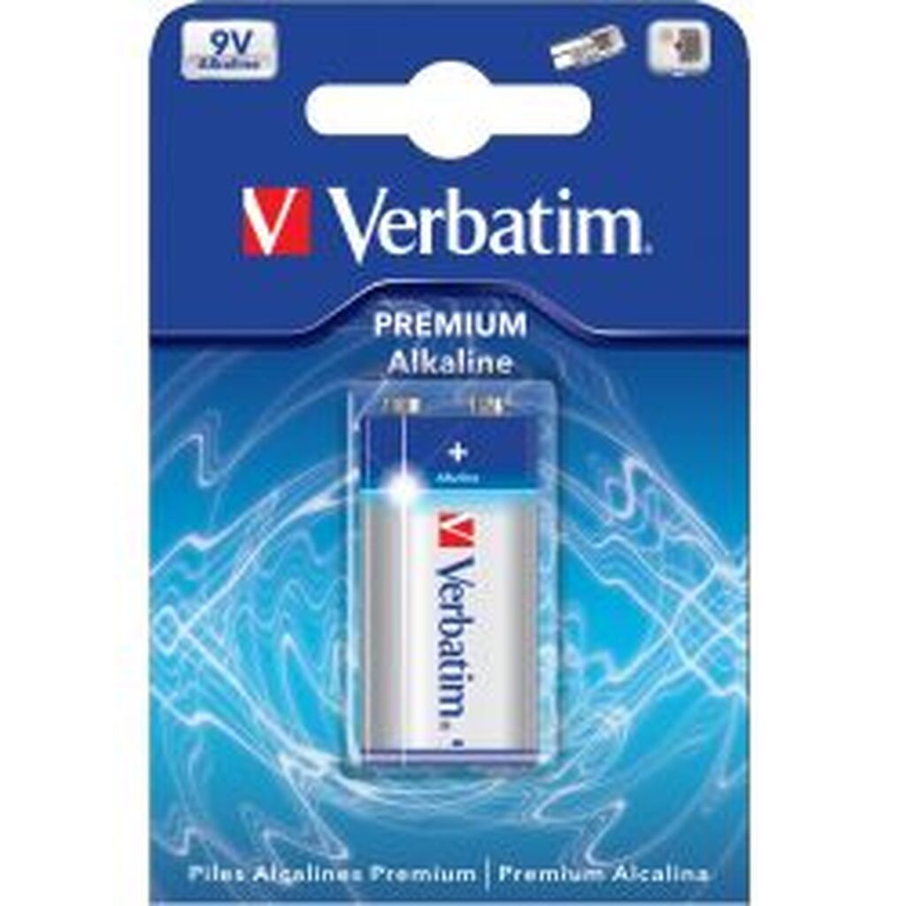 Verbatim Battery, 9v/6lr61, Alkaline, 1-pack