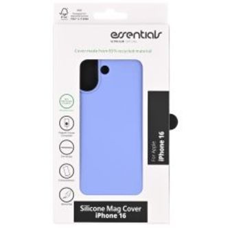 Essentials Iphone 16 Silicone Mag Back Cover, Recycled, Blue