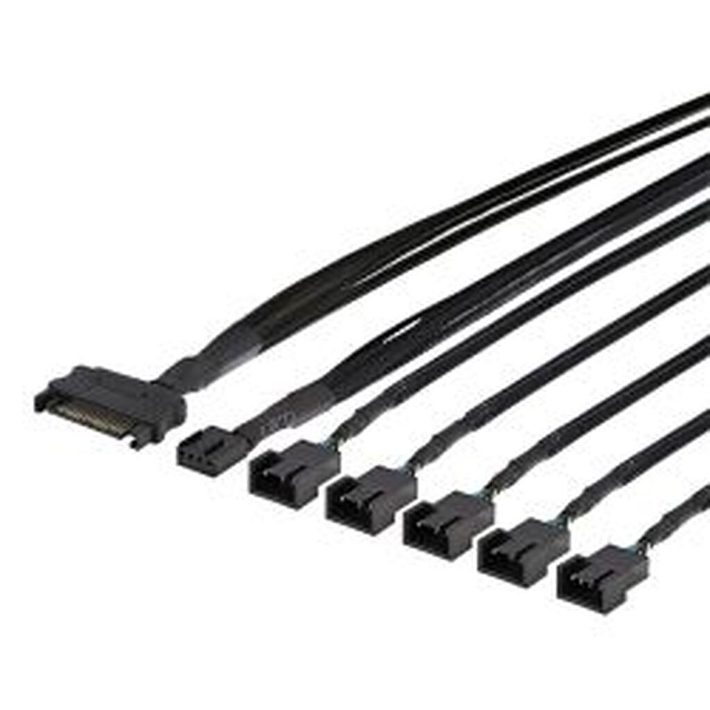 Deltaco Splitter For Pwm Fans, 4-pin To 5x4-pin Fe, Sata Power - Kabel