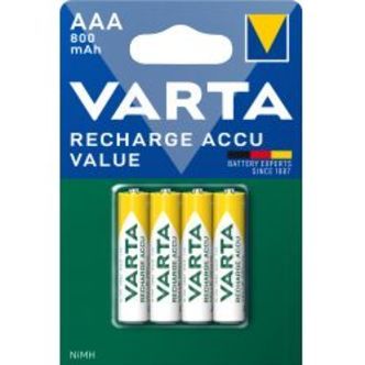 Varta Recharge Charge Accu Value Aaa 800mah 4 Pack - Batteri