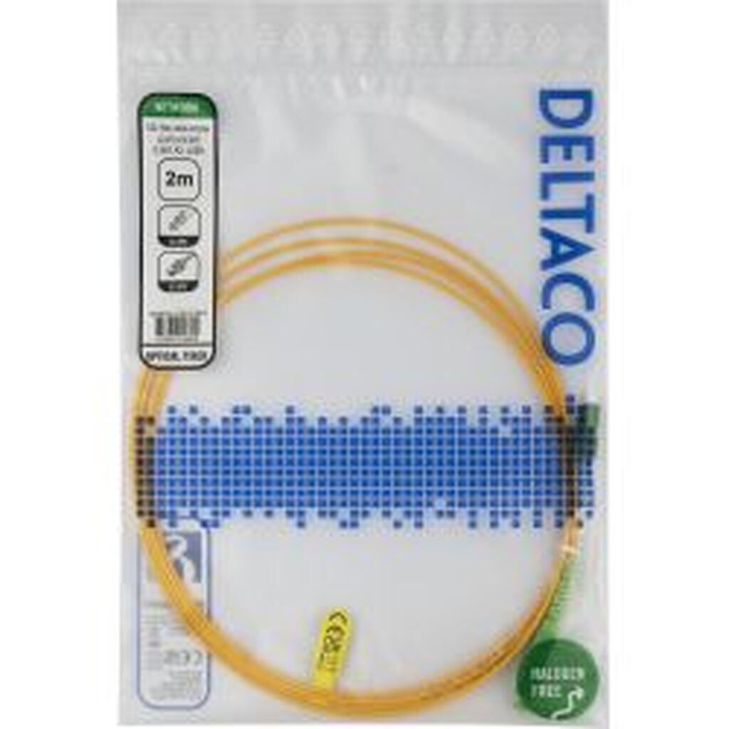 Deltaco Os2 Fiber Cable, Lc - Sc, Simplex, Apc/apc, 2,0m