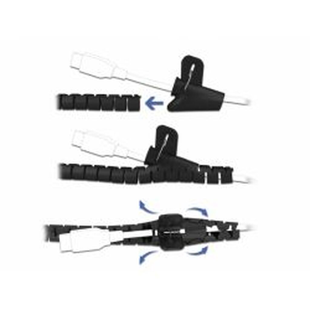 Delock Spiral Hose With Pull-in Tool 2.5 M X 15 Mm Black