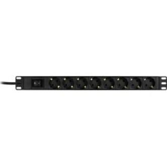 Deltaco Powerstrip 8xcee 7/3 Socket 1xcee 7/7 Switch 19 1u 3m Cable