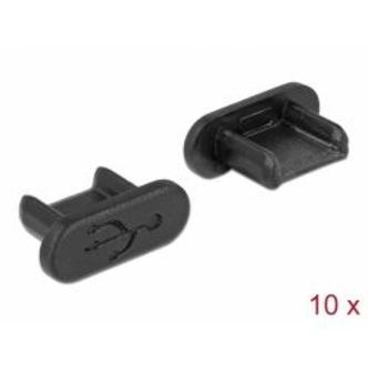 Delock Dust Cover For Usb 2.0 Micro-b Female Grip 10 Pieces Black